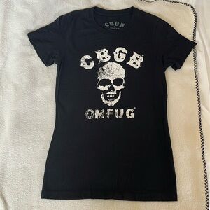 CBGB & OMFUG Skull Graphic Tee Size S